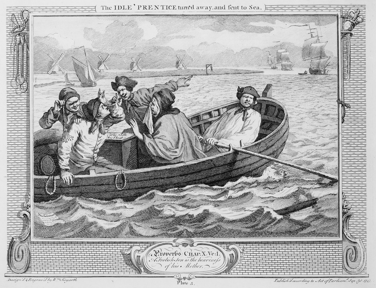 Le Paresseux renvoyé et envoyé en mer, planche V de 