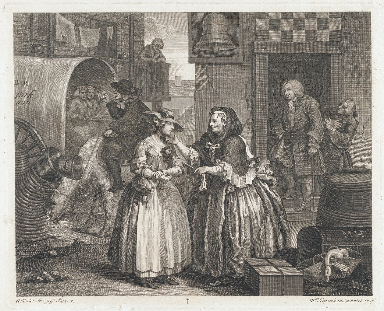 La fille innocente devient une prostituée - William Hogarth