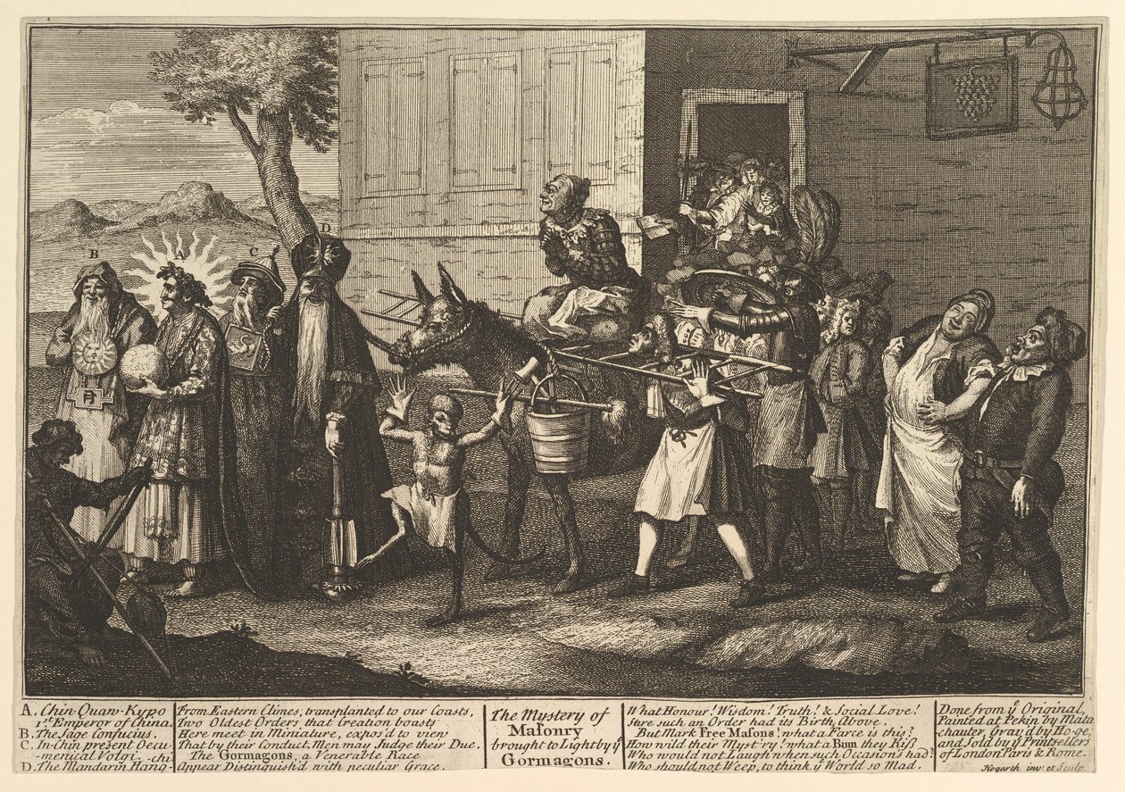 Le Mystère de la Maçonnerie Révélé par le Go..., [publié pour la première fois en décembre 1724] réédition ultérieure - William Hogarth