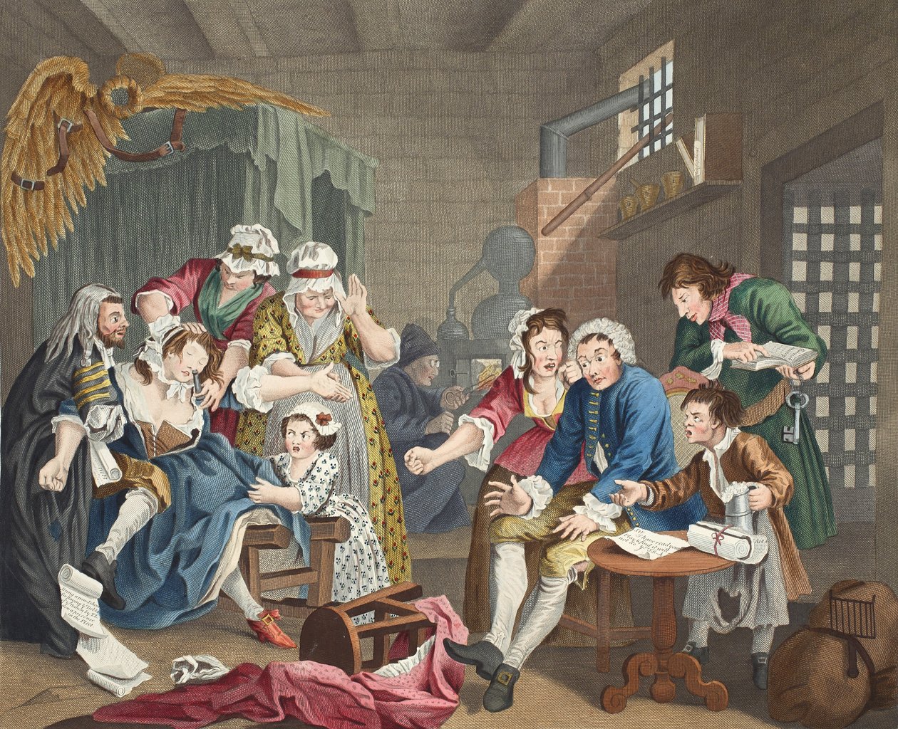 Le Débauché en prison, planche VII, de 