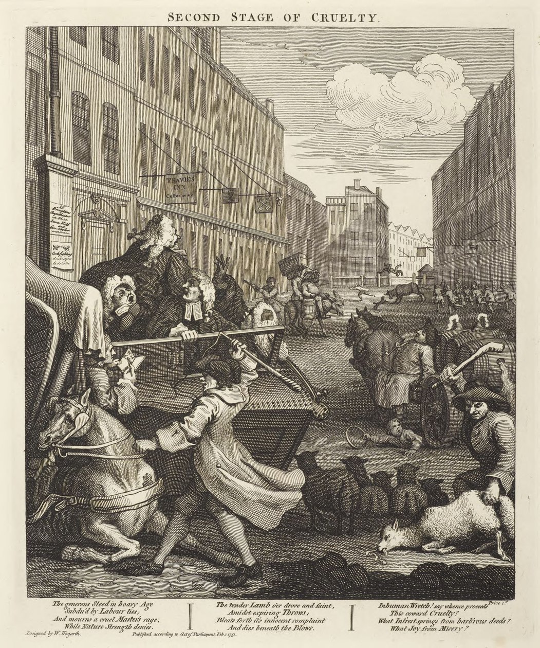 La deuxième phase de la cruauté - William Hogarth
