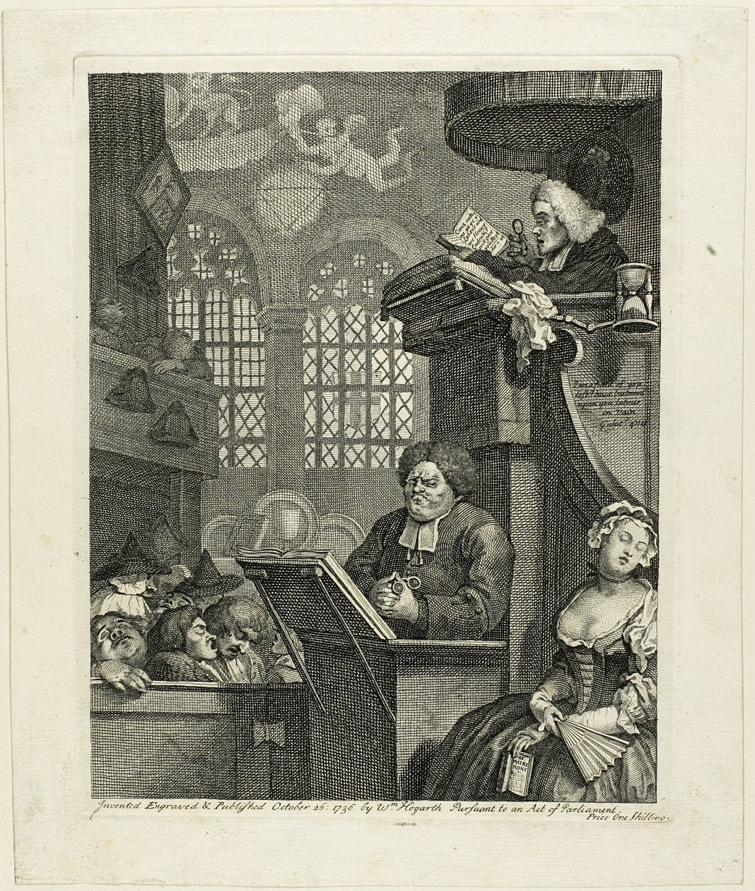 La Congrégation endormie - William Hogarth