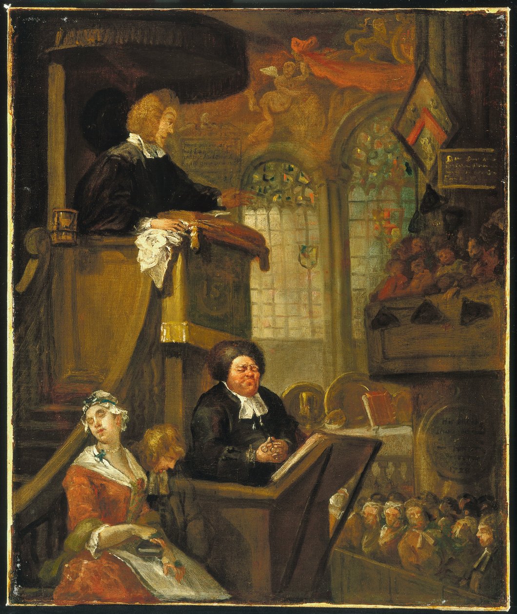 La congrégation endormie - William Hogarth