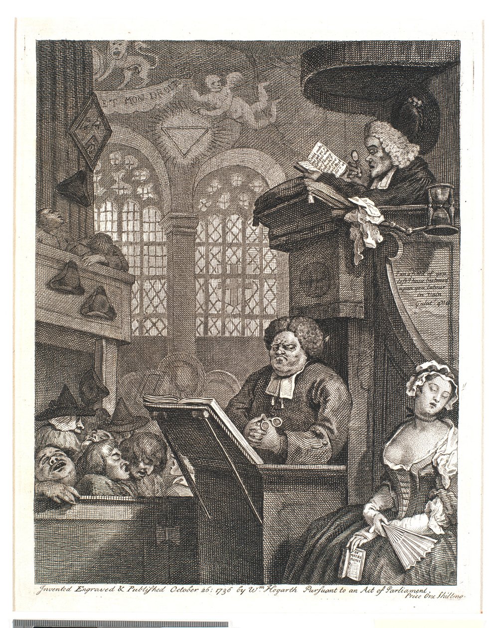 La congrégation endormie - William Hogarth