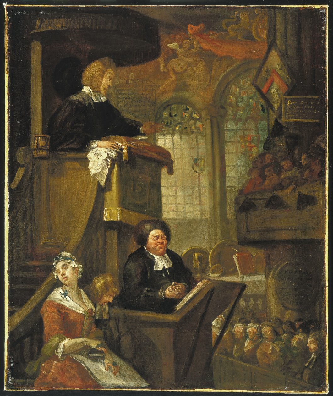 La Congrégation Endormie, 1728 - William Hogarth