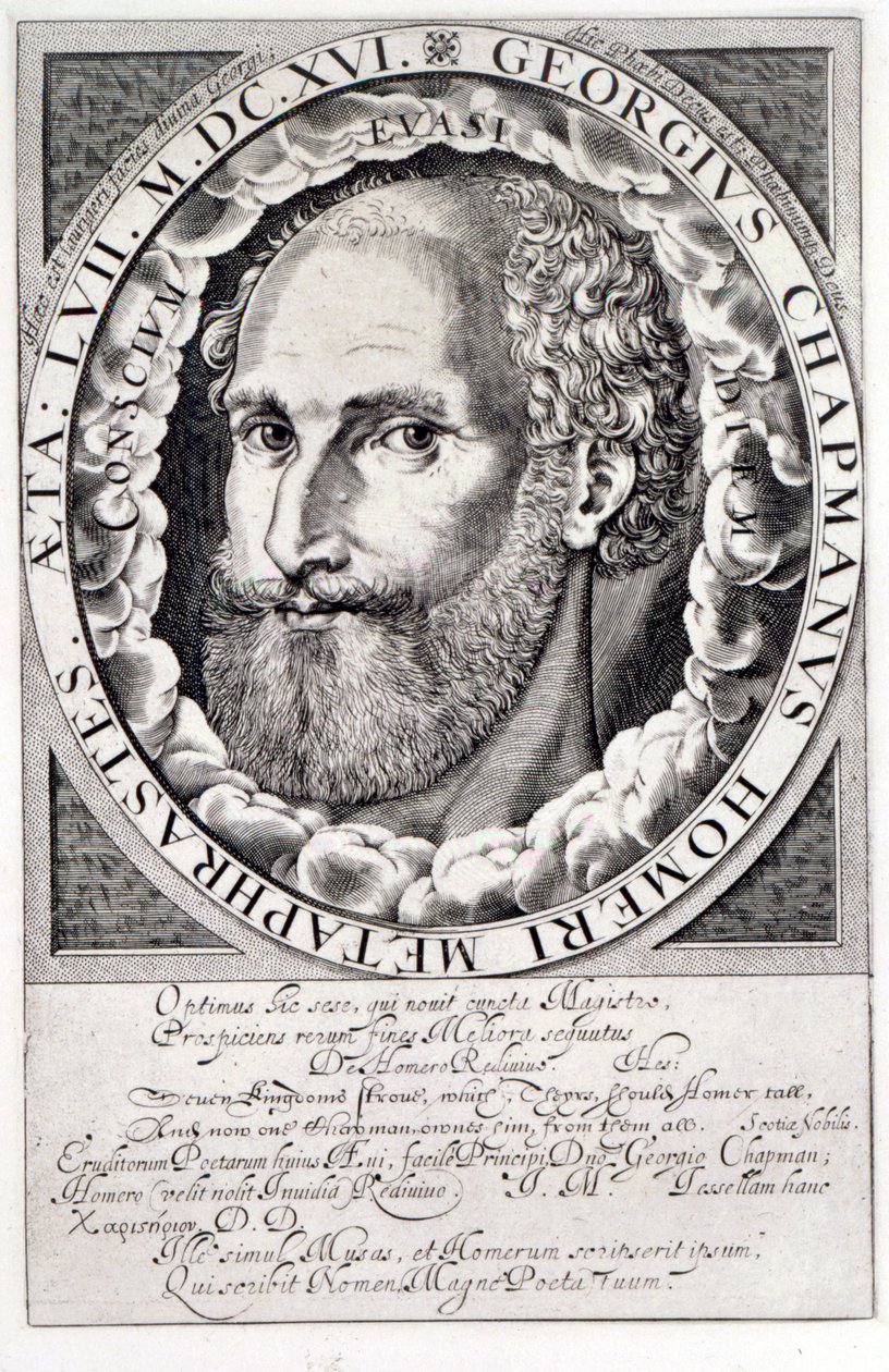 Portrait de George Chapman (c.1559-1634) c.1609-10 - William Hole