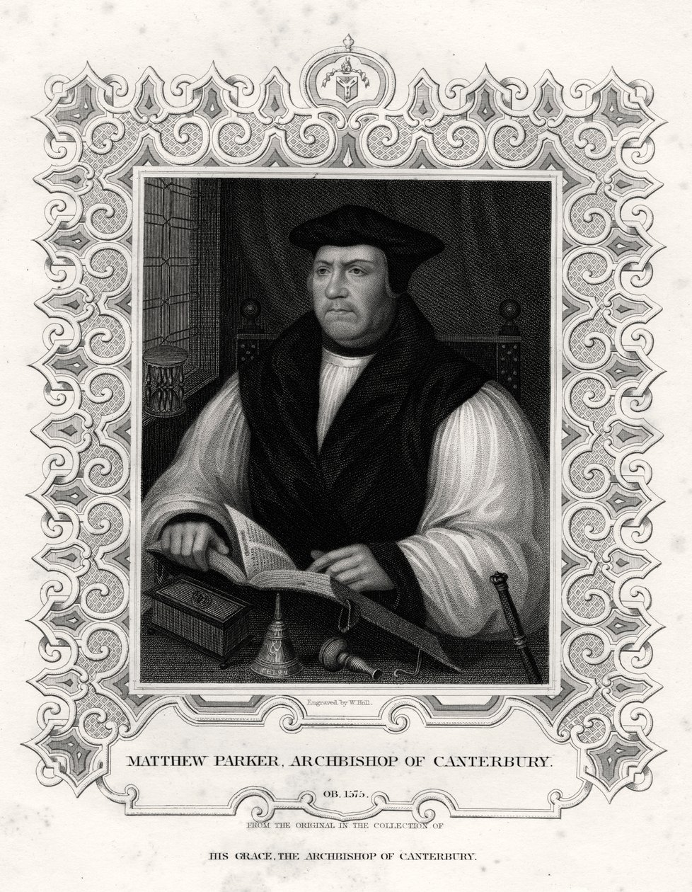 Matthew Parker, archevêque de Cantorbéry, 19ème siècle - William Holl