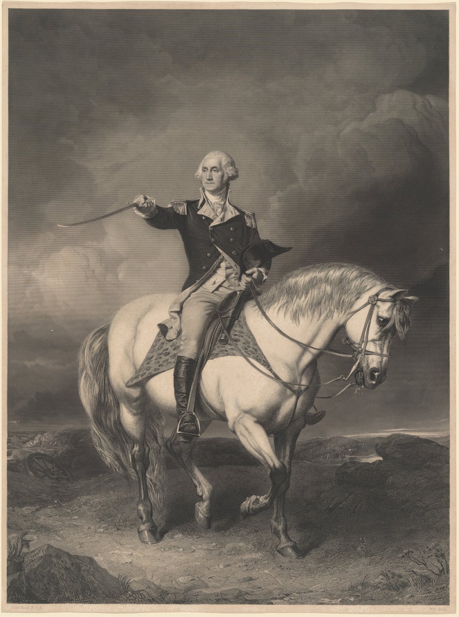 George Washington à cheval - William Holl II after John Faed