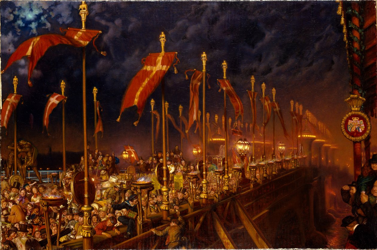 Le pont de Londres la nuit du mariage du prince et de la princesse de Galles, 1863 - William Holman Hunt