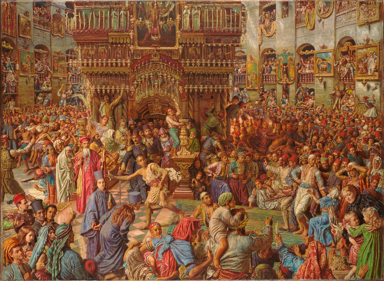 Le miracle du Feu sacré, église du Saint-Sépulcre - William Holman Hunt