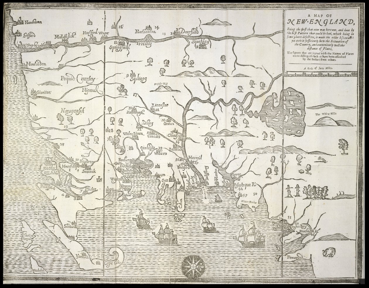 Une carte de la Nouvelle-Angleterre, de 
