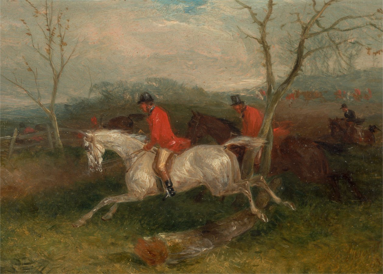 Chasse au renard : Arrivée à une clôture (Plein cri) - William J. Shayer