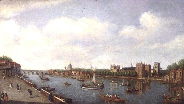 Vue de la Tamise au palais de Lambeth, vers 1770 - William James