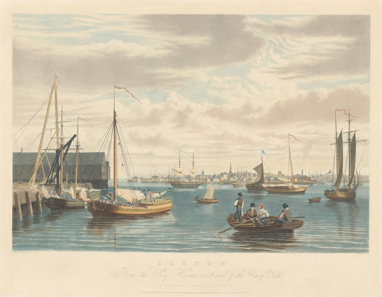 Boston : depuis le Ship House West End du Navy Yard - William James Bennett