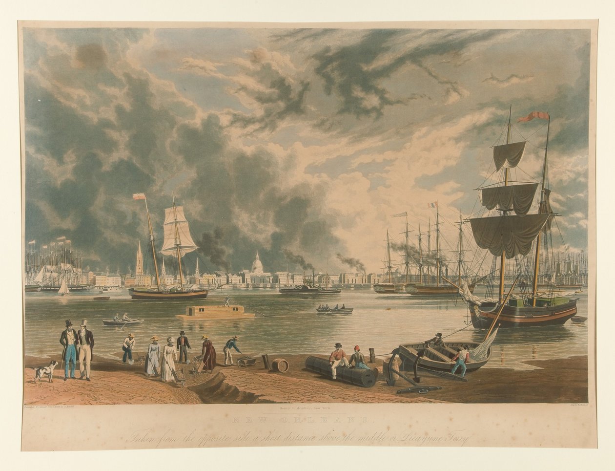 La Nouvelle-Orléans, vue du côté opposé à courte distance au-dessus du centre ou du bac Picayune - William James Bennett