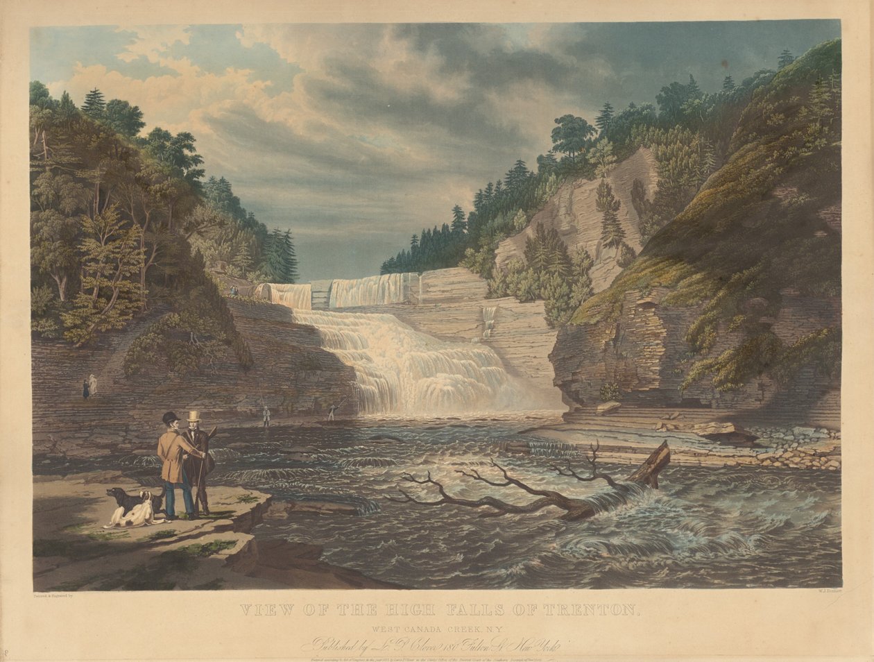Vue des High Falls de Trenton : West Canada Creek, New York - William James Bennett
