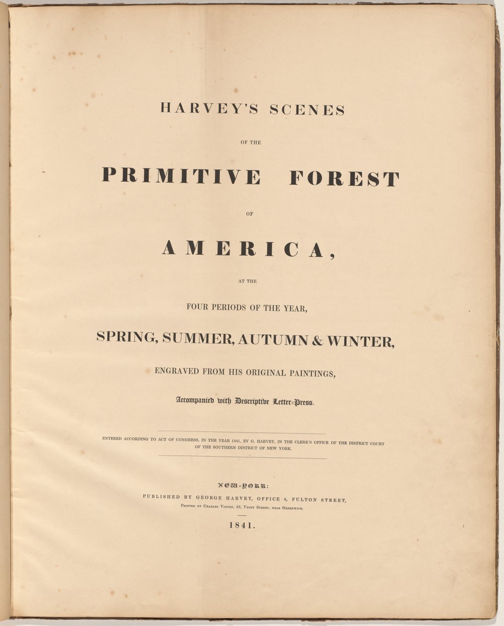 Scènes de la forêt primitive de Harvey - William James Bennett, after George Harvey