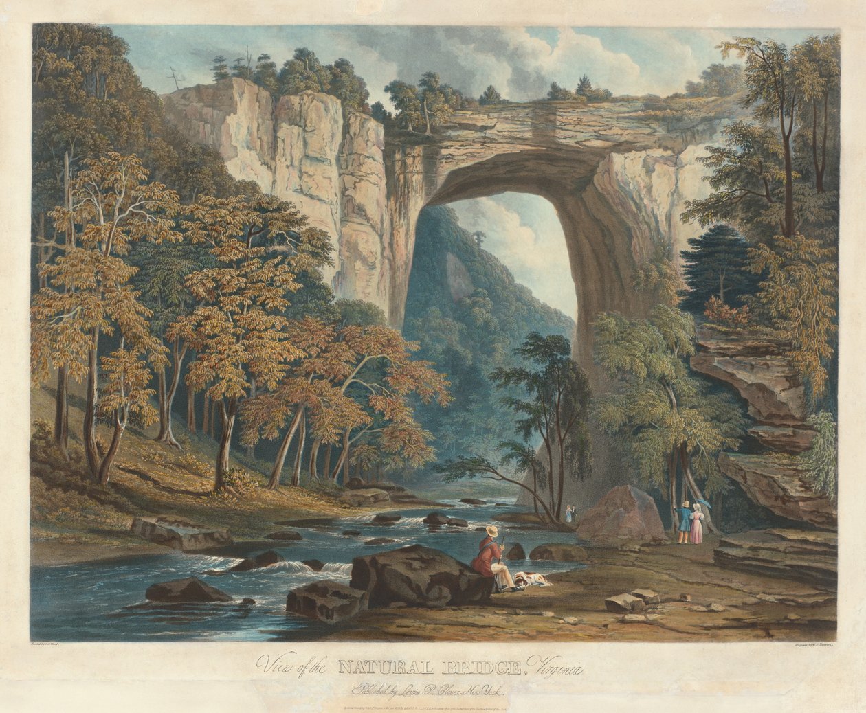 Vue du pont naturel - William James Bennett after Jacob C. Ward