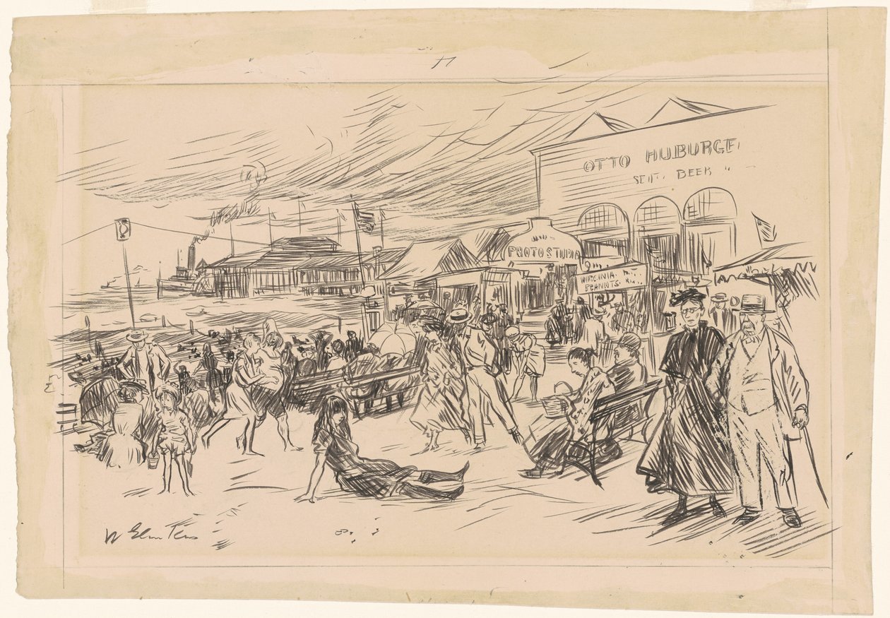 Promenade de Coney Island - William James Glackens