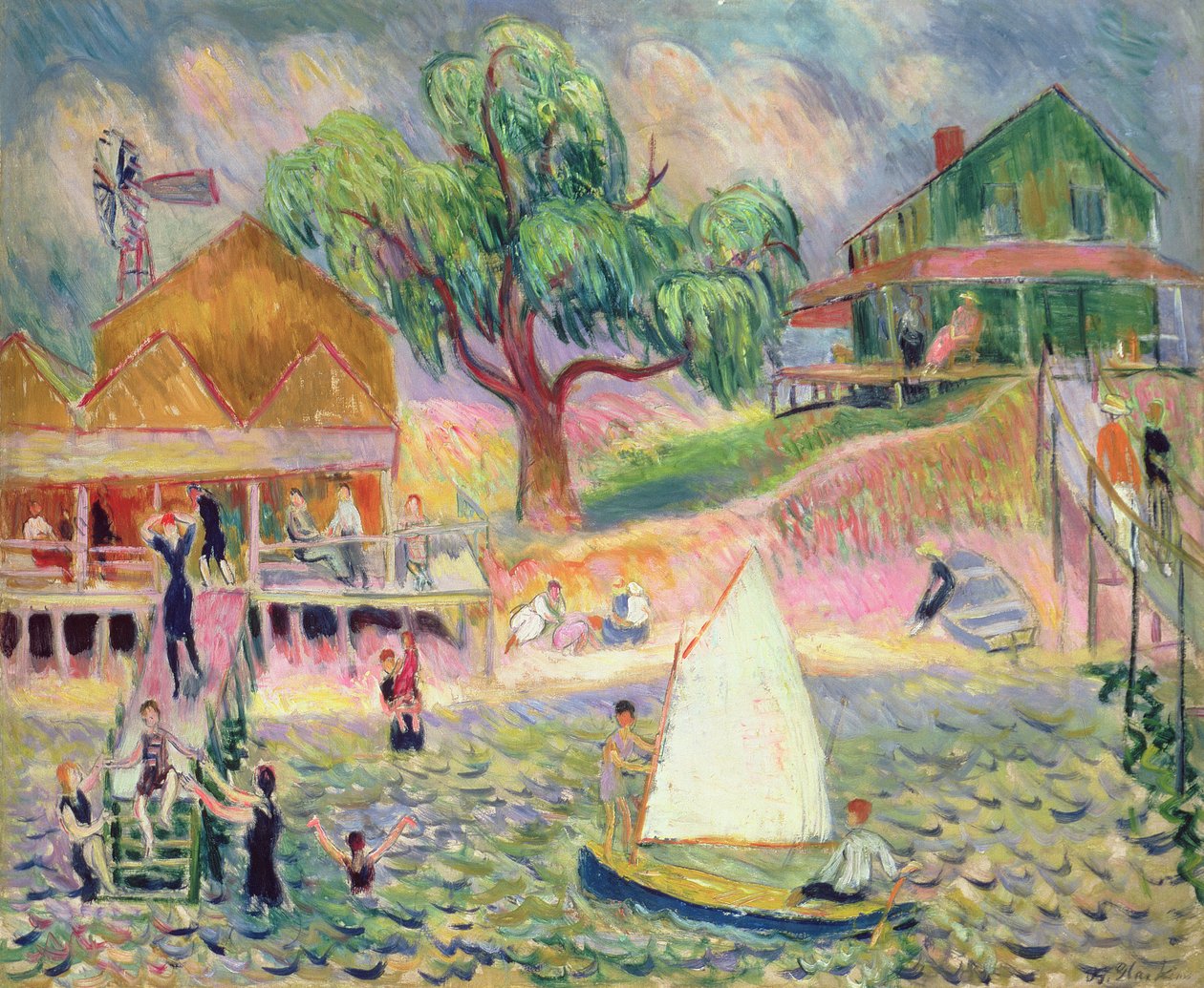 Le Cottage de la plage verte, Belport, Long Island - William James Glackens