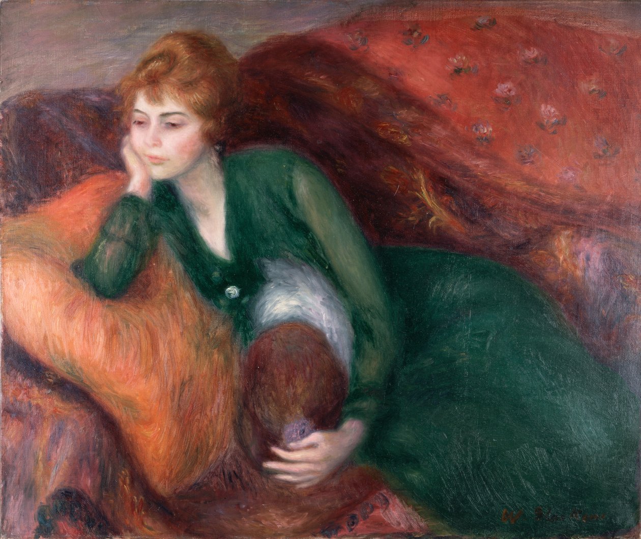 Jeune femme en vert, vers 1915 (huile sur toile) - William James Glackens