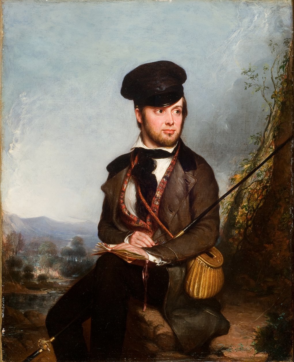 Le pêcheur (Portrait de Charles Lanman) - William James Hubard