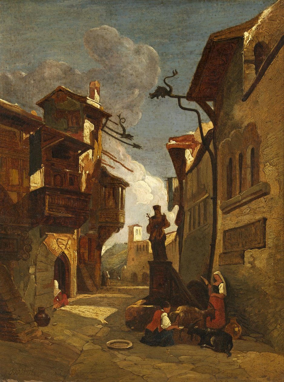 Scène de rue italienne - William James Muller