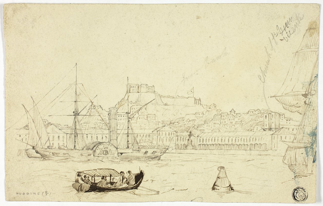 Port maritime avec forteresse - William John Huggins
