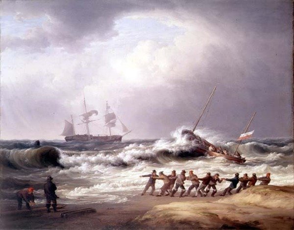 Canot de sauvetage allant vers un navire en détresse - William Joy
