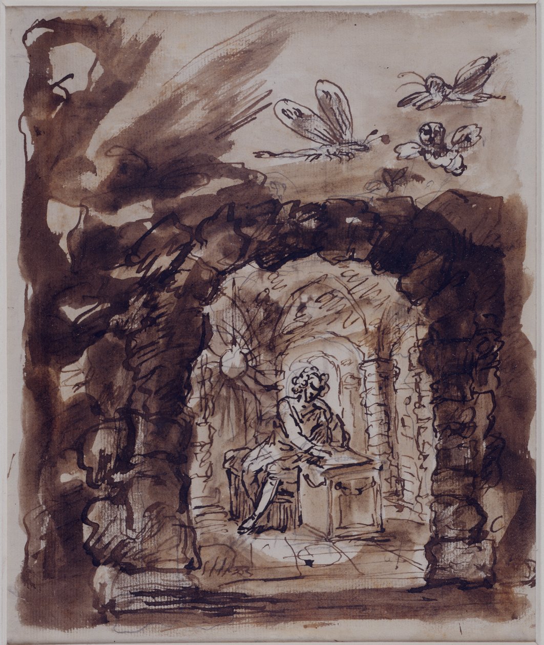 Alexander Pope dans sa grotte, c.1730 - William Kent