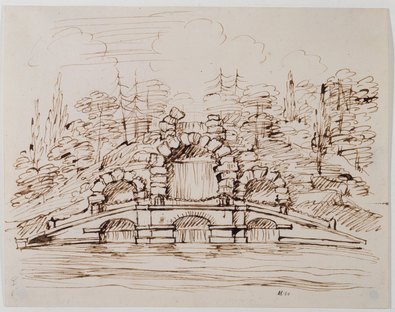 Chiswick, conception pour la cascade telle que construite - William Kent