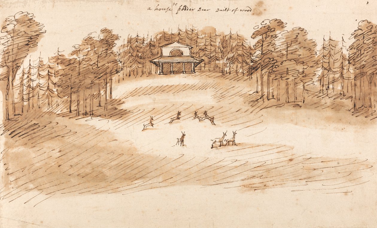 Conception pour un pavillon dans un parc à cerfs - William Kent
