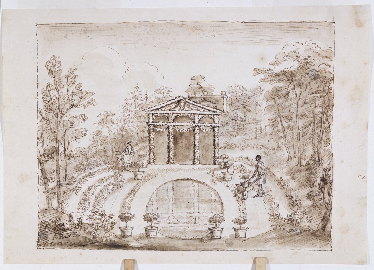 Temple floral et bassin rond - William Kent