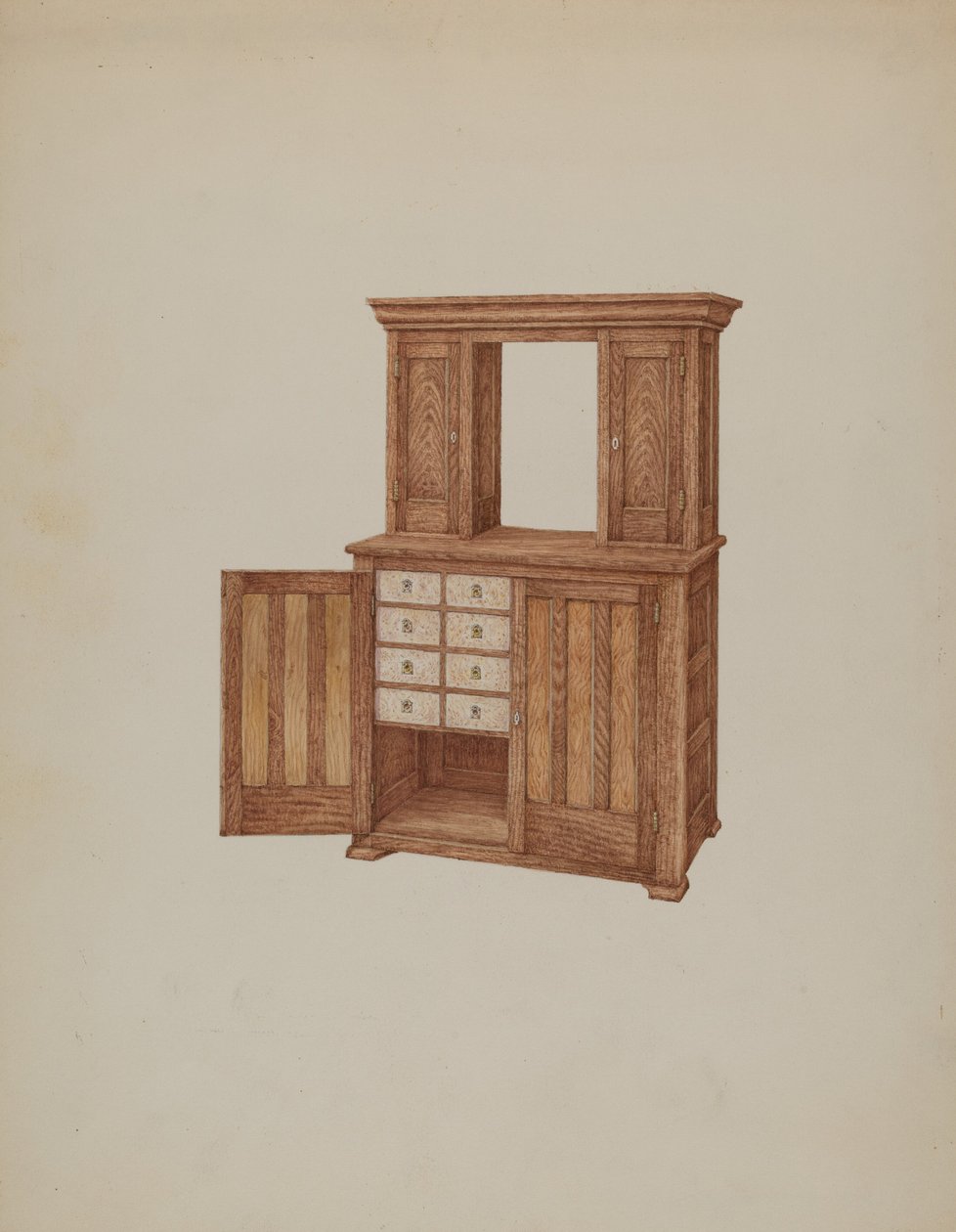 Cabinet, avec trous de serrure en ivoire, vers 1937 - William Kieckhofel