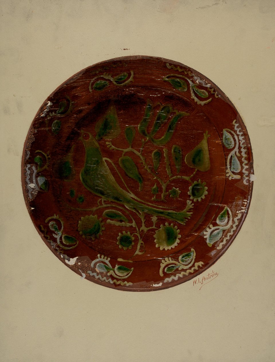 Assiette allemande de Pennsylvanie, vers 1938 - William L Antrim