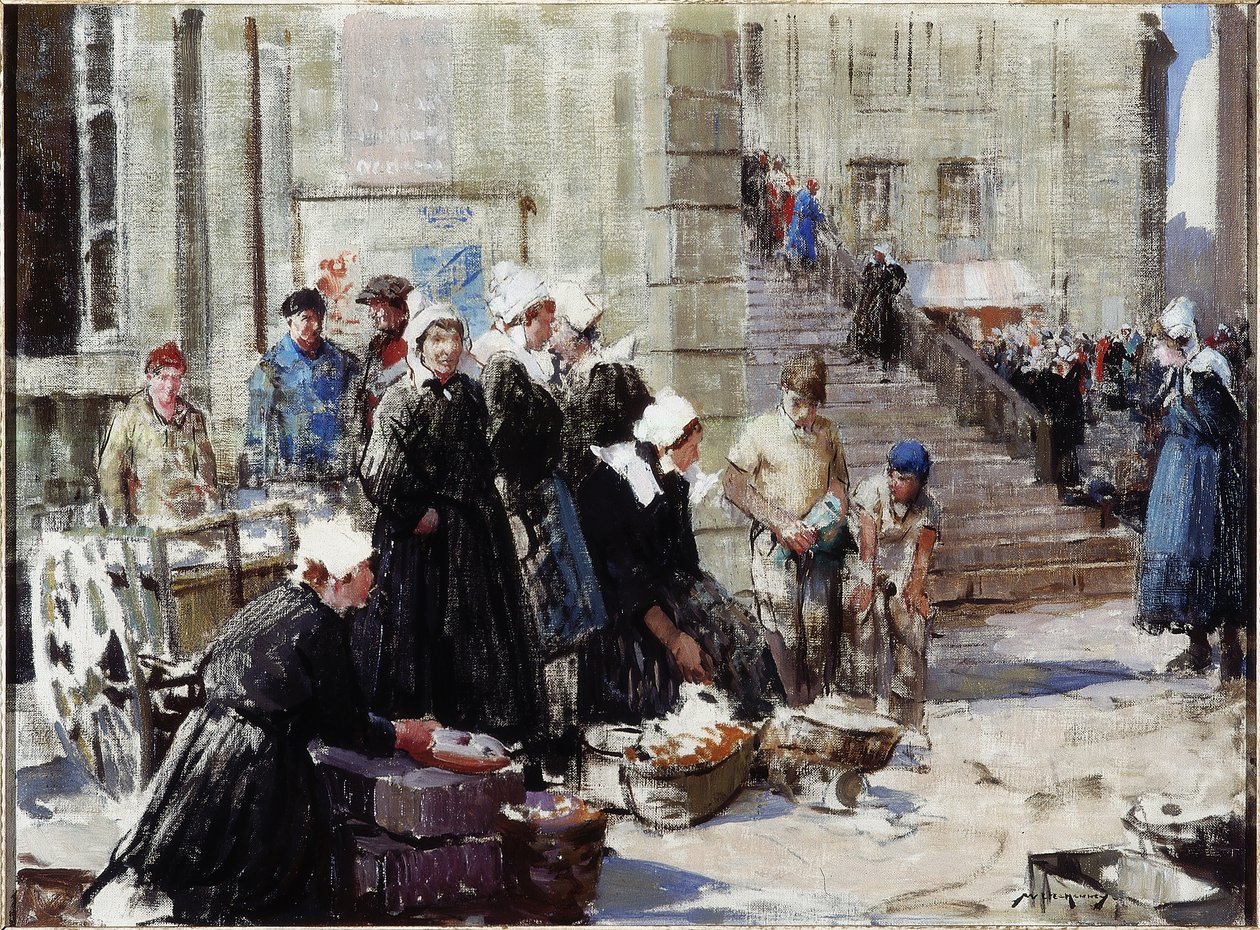 Marché au beurre, Concarneau, vers 1939 - William Lee Hankey