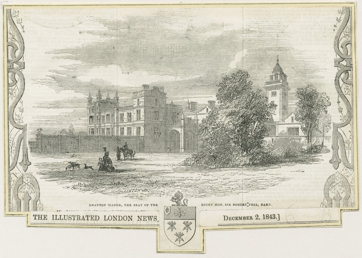 Draton Bassett - "Drayton Manor" : gravure sur bois - William Linton