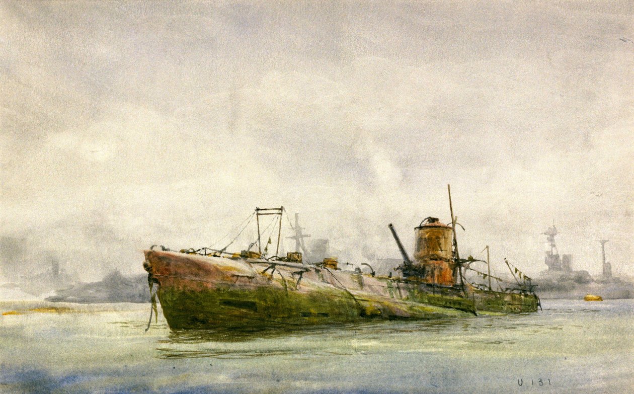 Sous-marin rendu et échoué, Portsmouth - William Lionel Wyllie