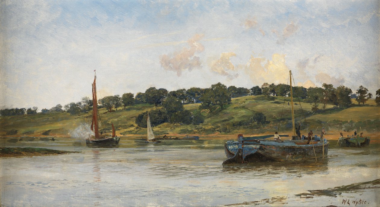 Péniches sur la Medway, 1977 - William Lionel Wyllie