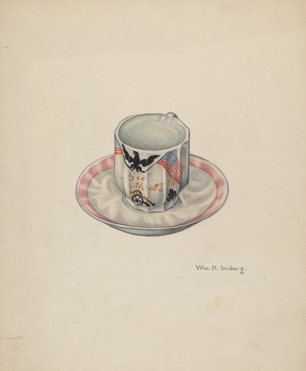 Tasse et soucoupe, vers 1940 - William Ludwig