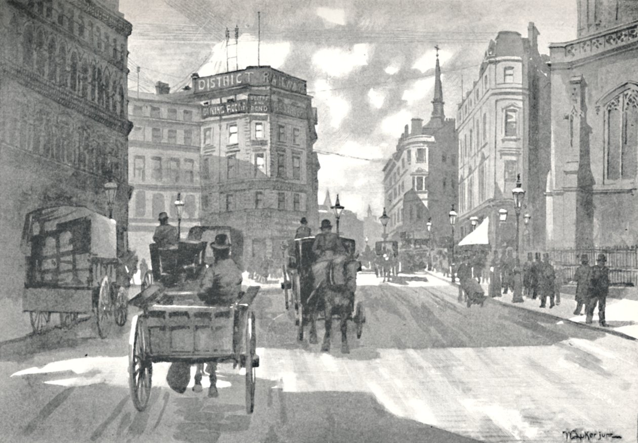 La Station Mansion House, District Railway Queen Victoria Street, 1891 - William Luker
