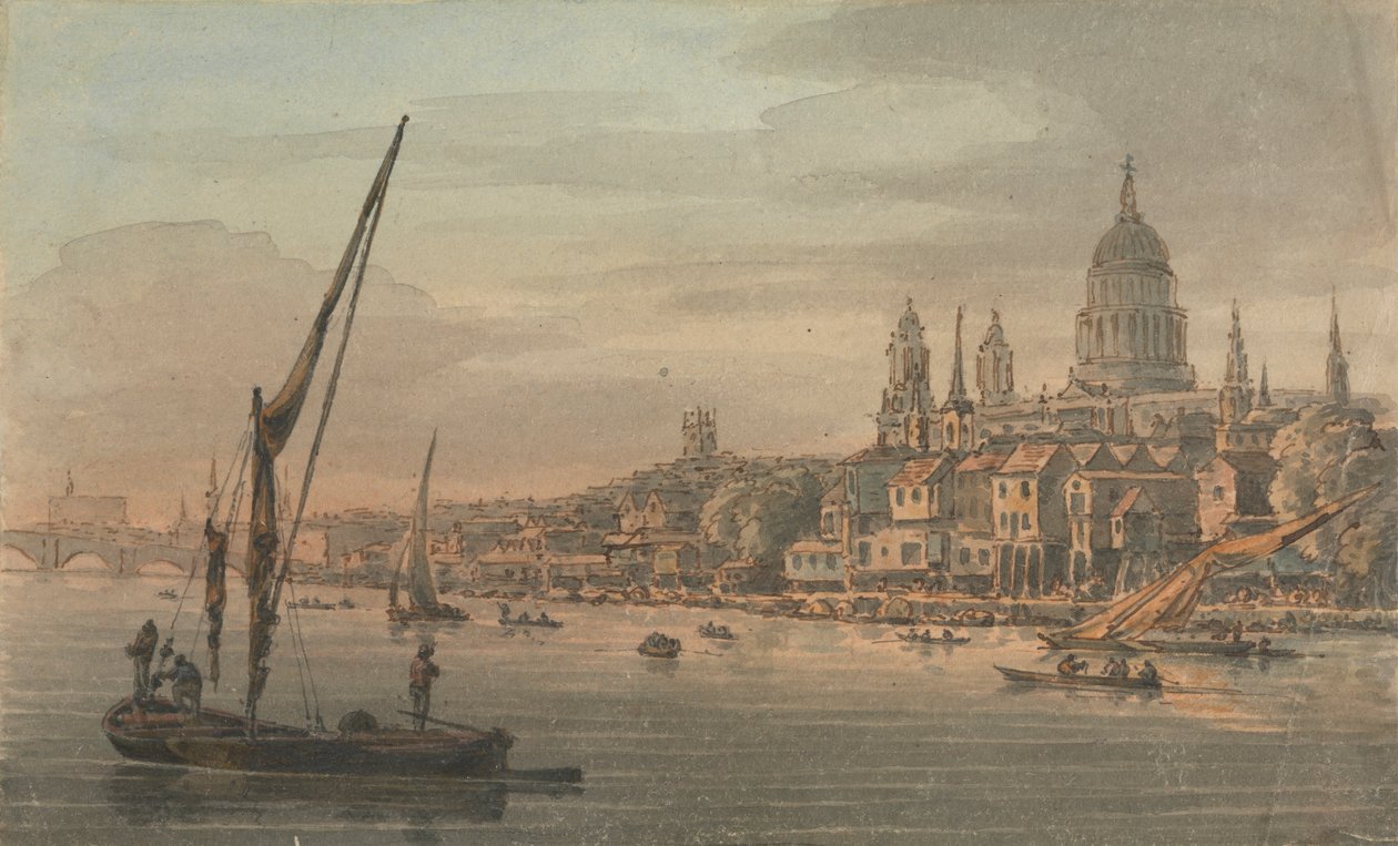 La ville et Saint-Paul depuis la rive sud - William Marlow