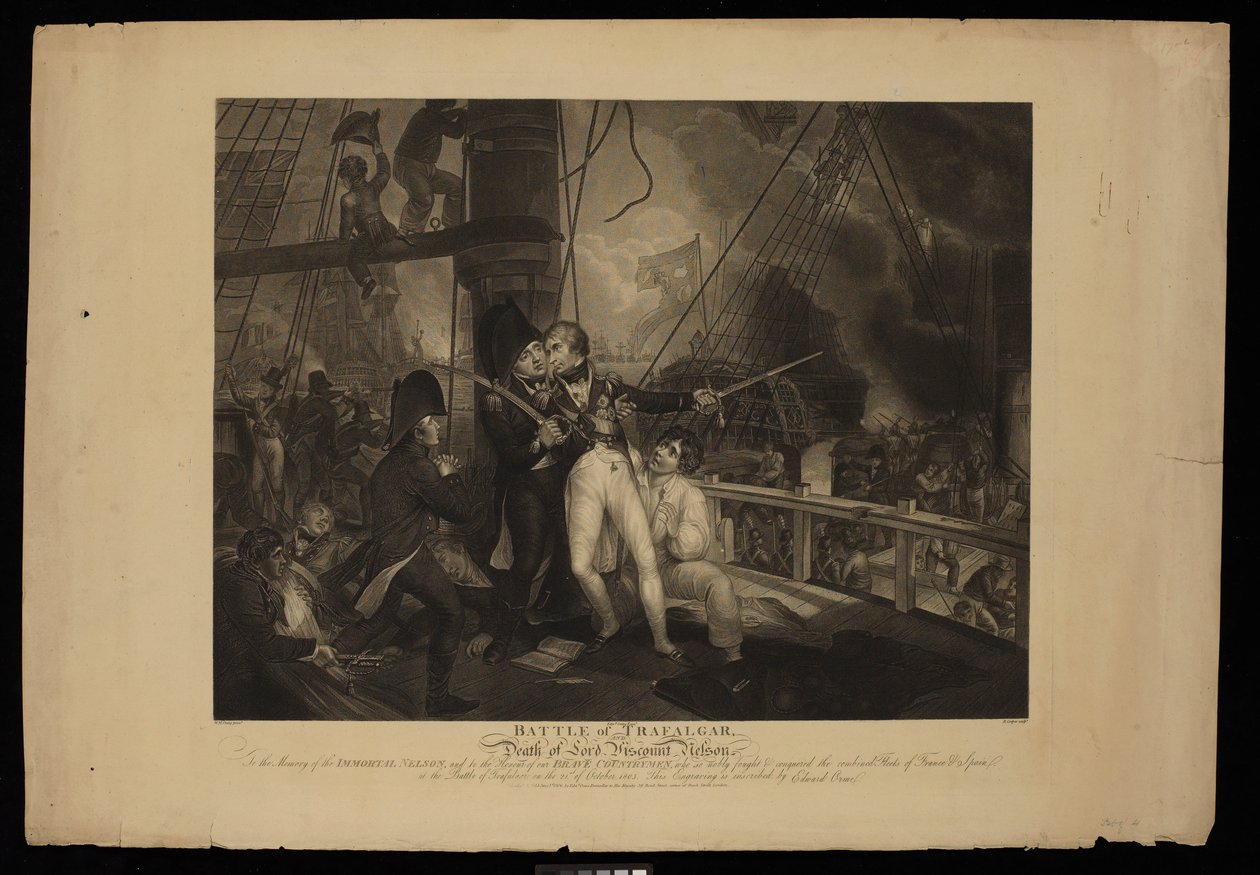 Bataille de Trafalgar et mort de Lord Viscount Nelson - William Marshall (after) Craig