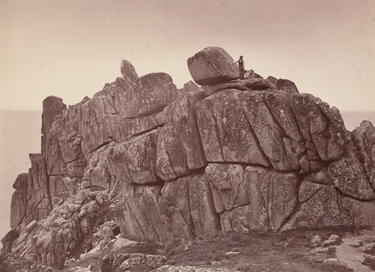 Le rocher Logan, côte sud des Cornouailles, années 1860 (photo) - William May