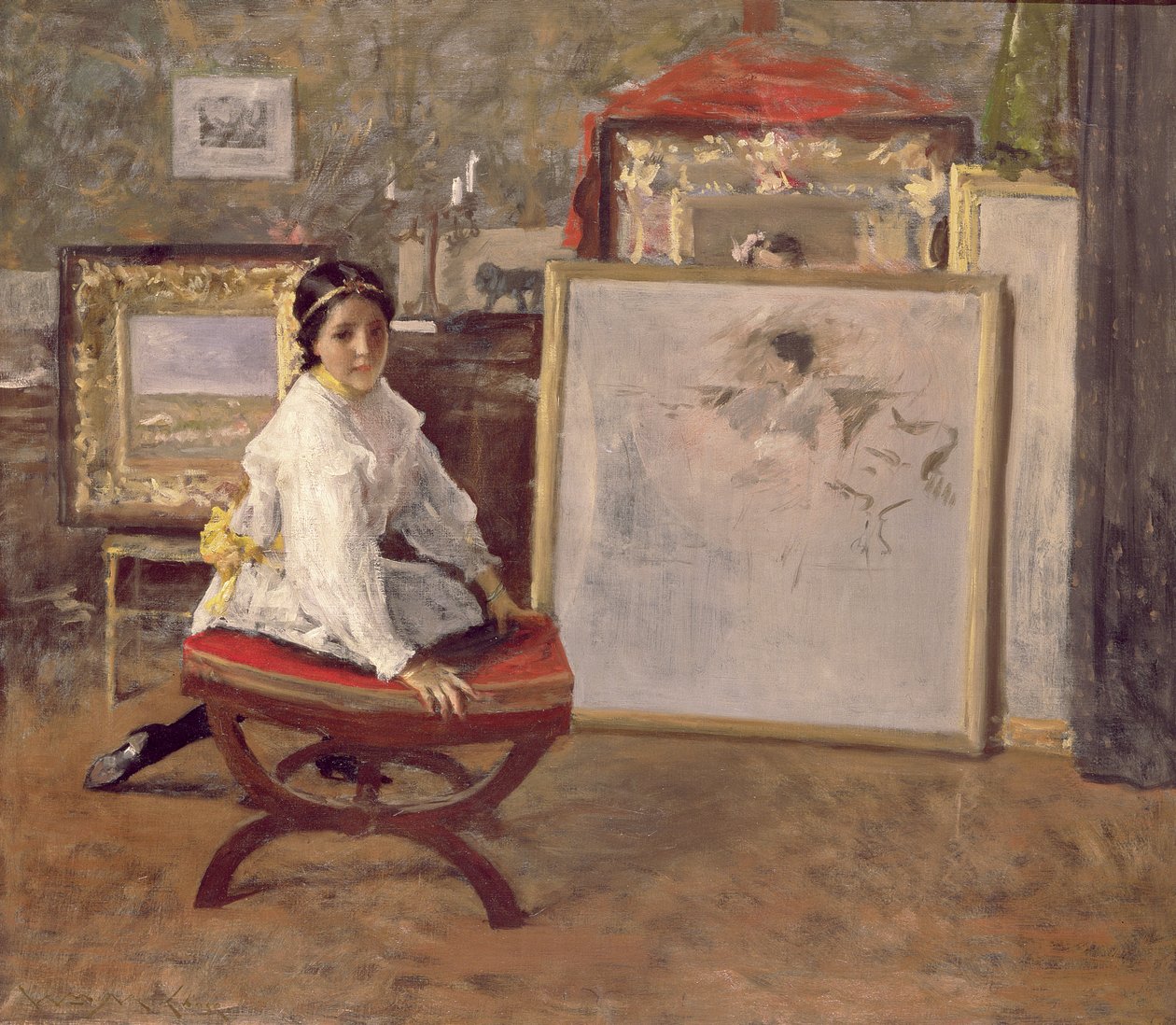 Did You Speak To Me , vers 1897 (huile sur toile) - William Merritt Chase