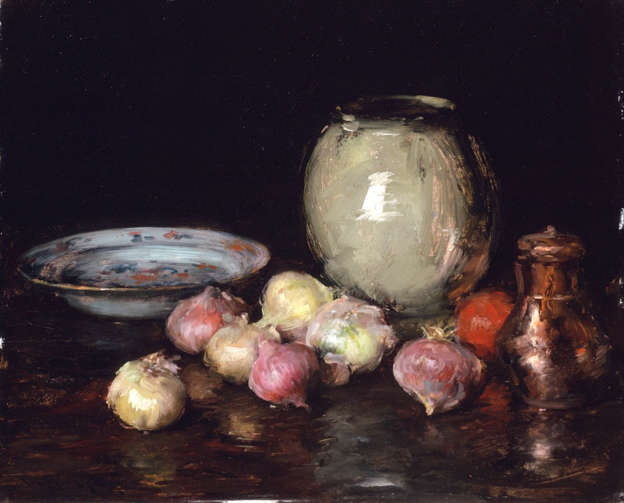 Juste des oignons (Oignons ; Nature morte) - William Merritt Chase