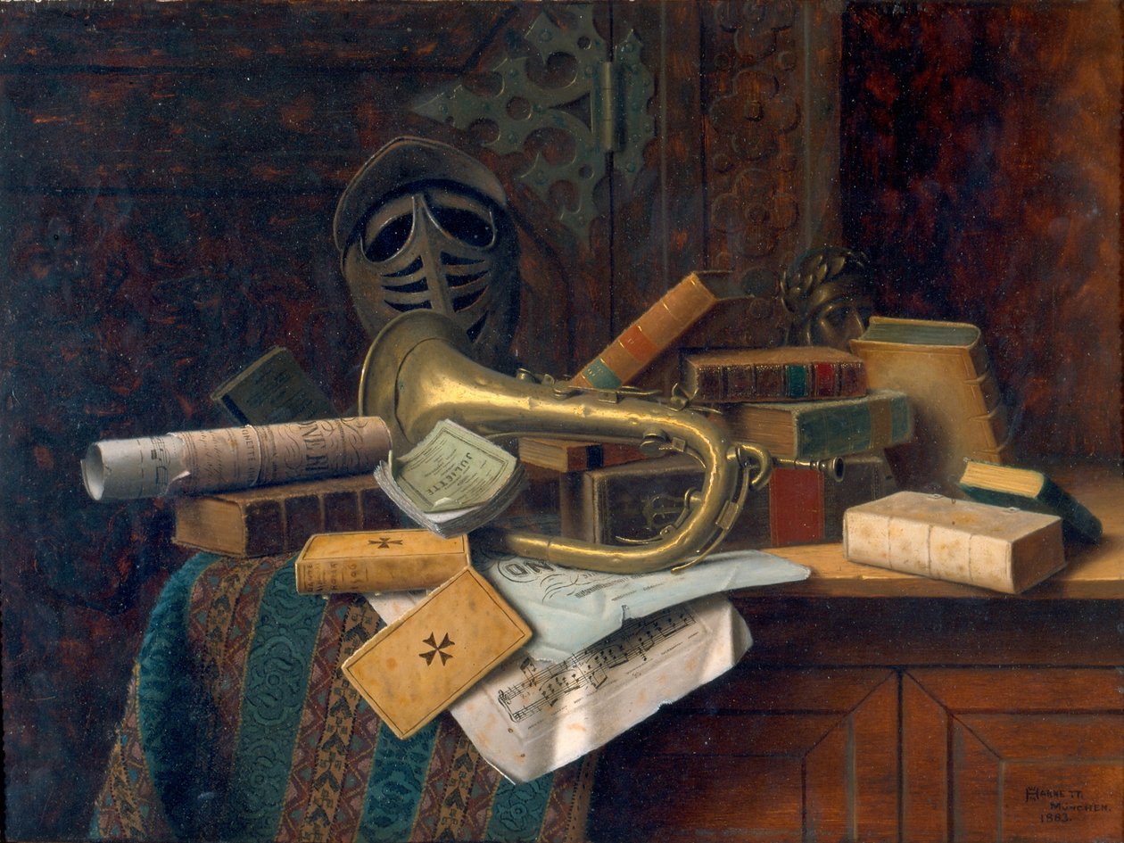 Nature morte avec buste de Dante - William Michael Harnett