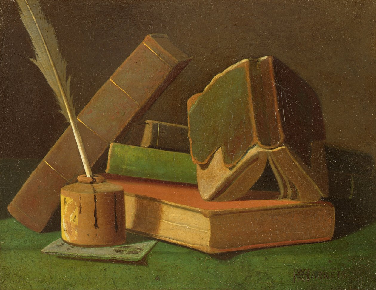 Nature morte avec livres et encrier - William Michael Harnett