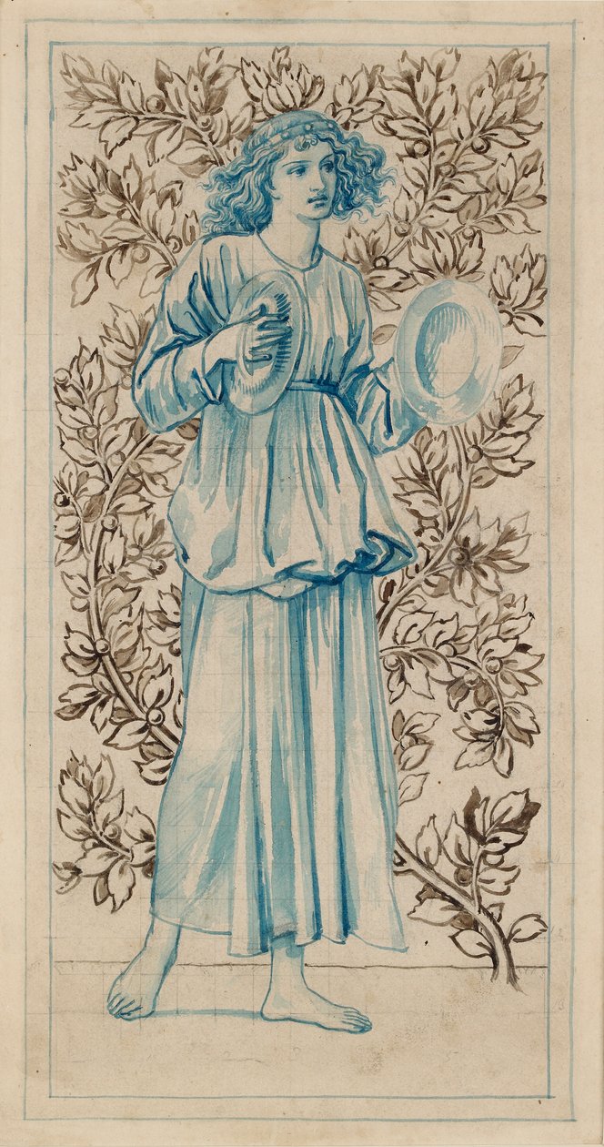 Une femme jouant des cymbales - William Morris
