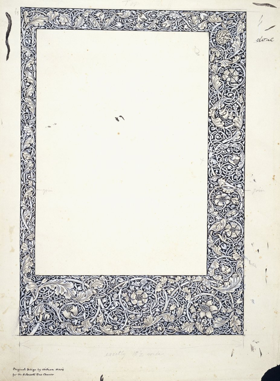 Dessin original pour une bordure pleine page - William Morris